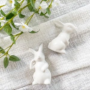 Mini ceramic bunnies 2 Easter decor animals minimalist home